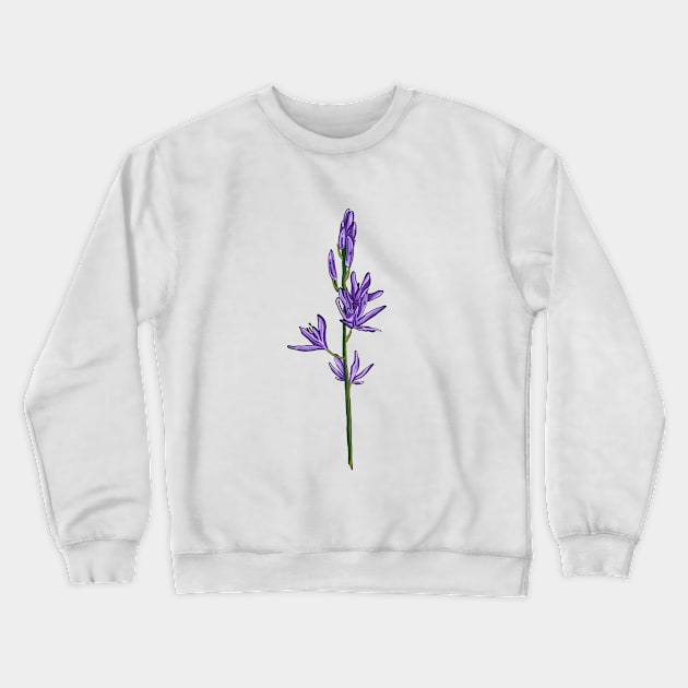 Elegant Purple Floral Crewneck Sweatshirt by Tiny Table Art